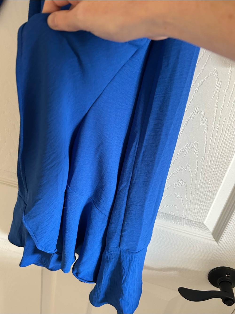 Luxology Ruffle Wrap Size Small Long Sleeve Tie Waist Midi Dress - Picture 5 of 7